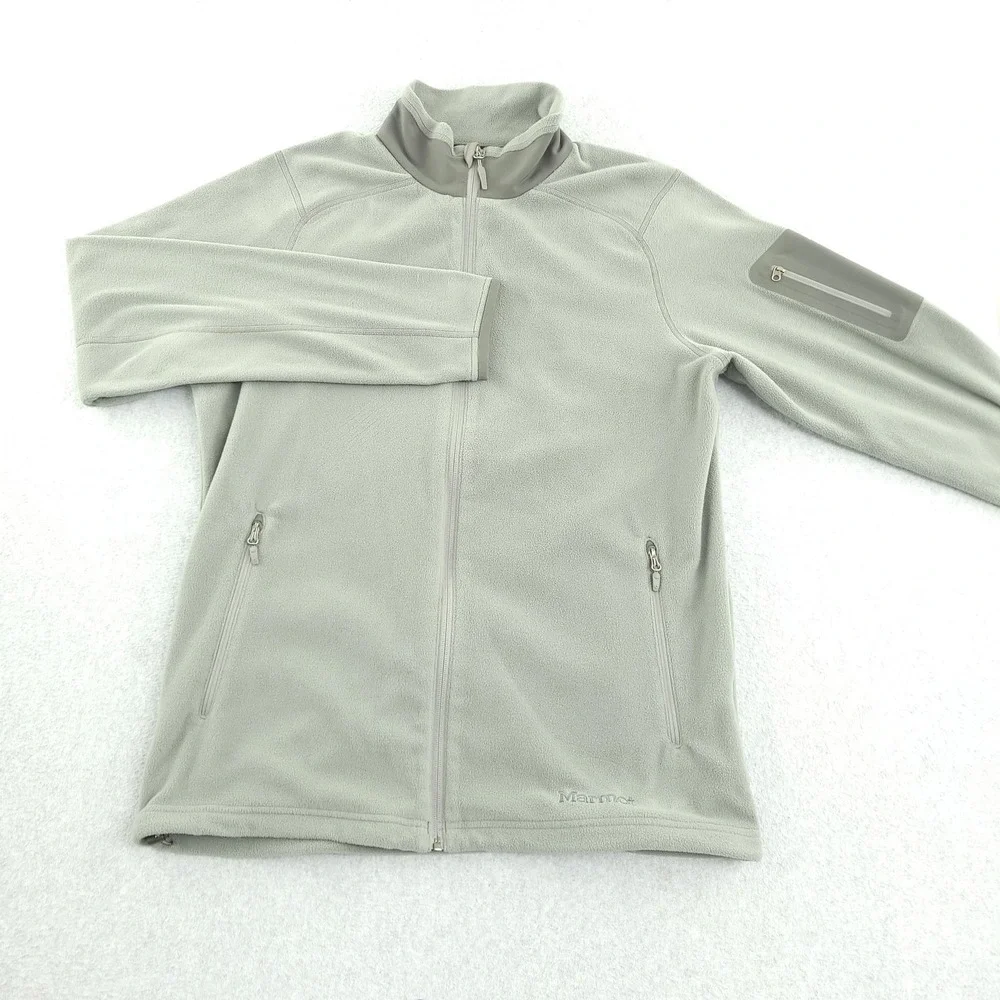 Marmot Reactor Polartec Jacket Mens L Green Fleece Full Zip Stand Collar Hiking